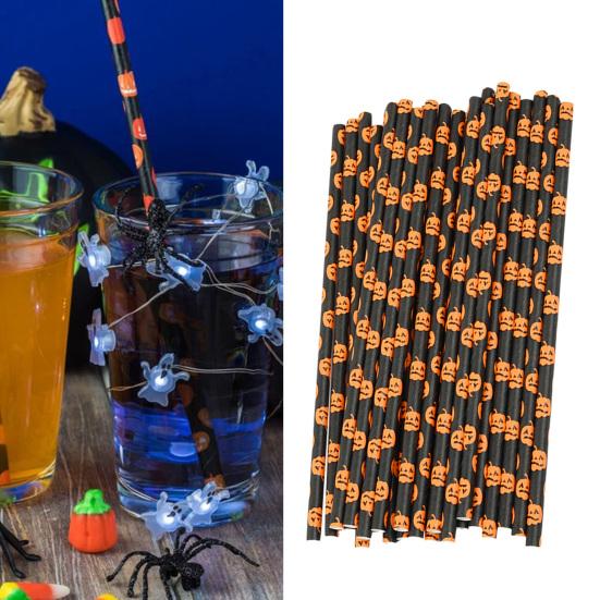 Yousheng 50 шт. портативная соломинка привлекательная бумага одноразовая привлекательная соломинка для Хэллоуина для дома N